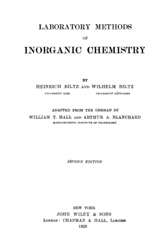 Laboratory+Methods+of+Inorganic+Chemistry%2C+2nd+English+Ed.+1928