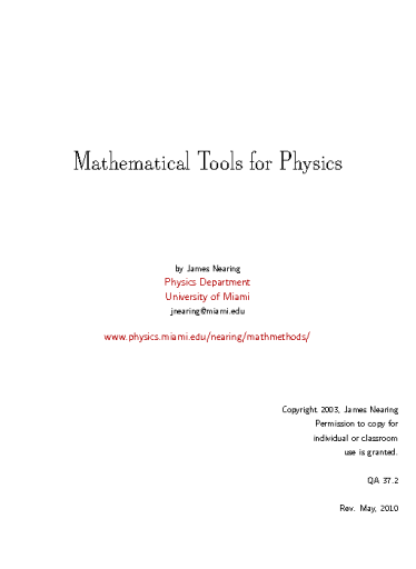 Mathematical+Tools+for+Physics+-+Department+of+Physics+-+University