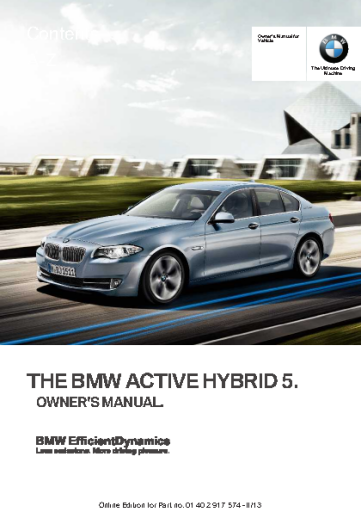 the+bmw+active+hybrid+5+owners+manual