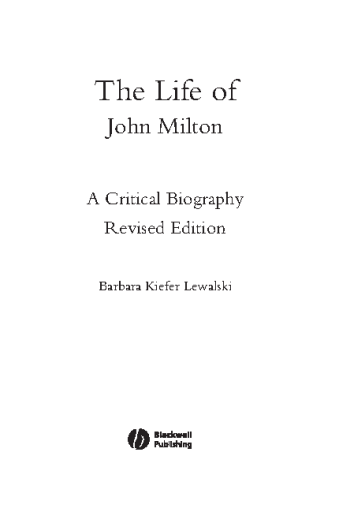 The+Life+of+John+Milton%3A+A+Critical+Biography