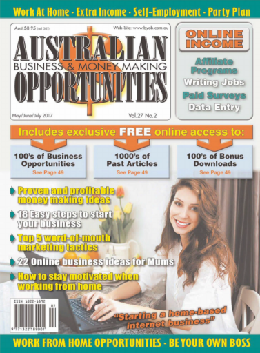 Australian Business & Money Making Opportunities — May-June-July 2017