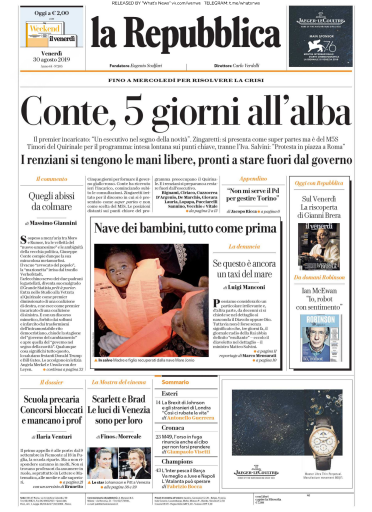 La Repubblica - 30.08.2019