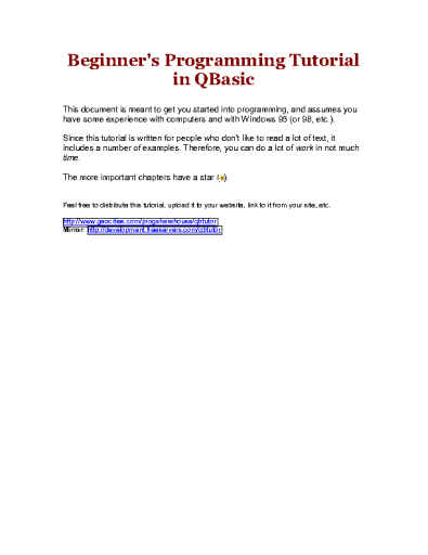 Beginner's Programming Tutorial in QBasic