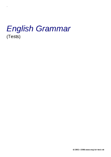 English+Grammar+Test+Package