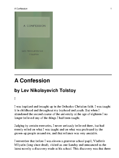 Leo Tolstoy - A Confession