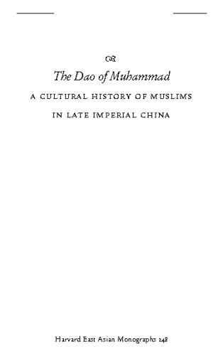 The+Dao+of+Muhammad.+A+Cultural+History+of+Muslims+in+Late+Imperial+China