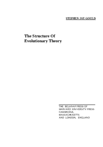The+Structure+of+Evolutionary+Theory