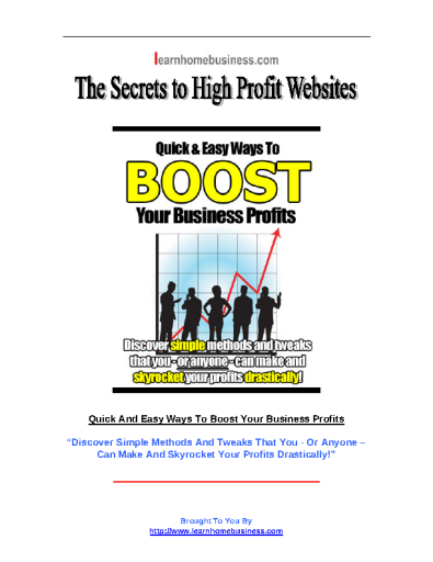 How To Quickly And Easily Boost Your Business Profits