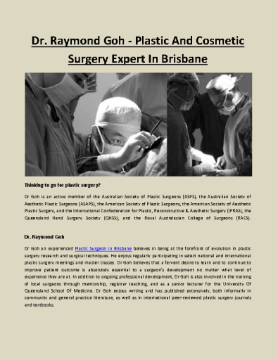 Dr.+Raymond+Goh+-+Plastic+And+Cosmetic+Surgery+Expert+In+Brisbane