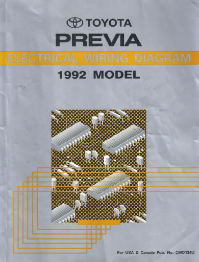 1992 Toyota Previa Electrical Supplement
