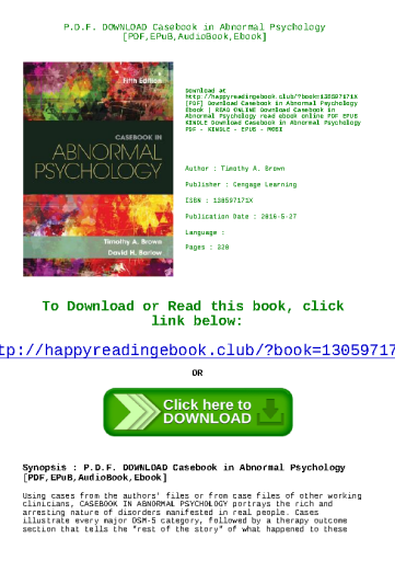 P.D.F.+DOWNLOAD+Casebook+in+Abnormal+Psychology+%5BPDF+EPuB+AudioBook+Ebook%5D