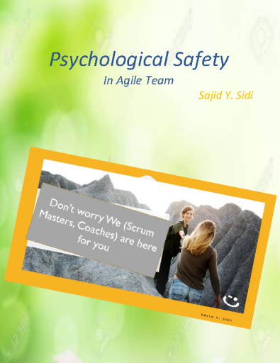 Psychological Safety in Agile Team