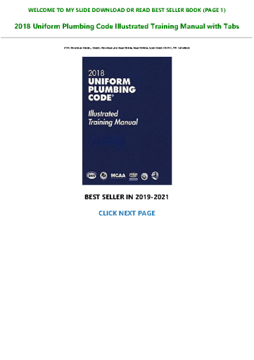 BEST PDF 2018 Uniform Plumbing Code Illustrated Training Manual with Tabs Full Books